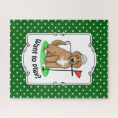 Goldendoedle Dog Play Golf (Red whmk2) Cute Fun Legpuzzel (Horizontaal)