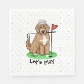 Goldendoedle Dog Play Golf (Red whmk2) Cute Fun Servet (Voorkant)