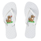 Goldendoedle Dog Play Golf (Red whmk2) Cute Fun Teenslippers (Voetbed)