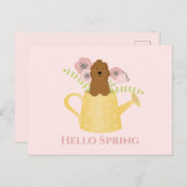 Goldendoedle in Watering Can Briefkaart (Voorkant / Achterkant)