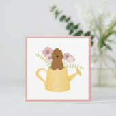 Goldendoedle in Watering Can Kaart (Staand voorkant)