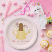 Goldendoedle in Watering Can Papieren Bordje (Feest)