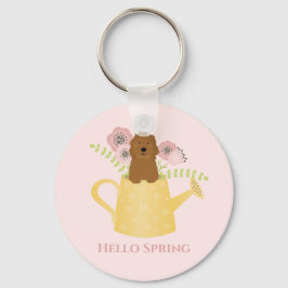 Goldendoedle in Watering Can Sleutelhanger