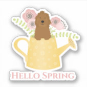 Goldendoedle in Watering Can Sticker (Voorkant)