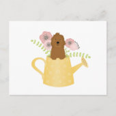 Goldendoedle in Watering Can Yellow Briefkaart (Voorkant)