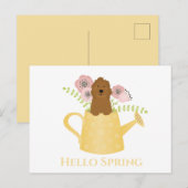 Goldendoedle in Watering Can Yellow Briefkaart (Voorkant / Achterkant)