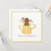 Goldendoedle in Watering Can Yellow Kaart (Voorkant / Achterkant in situ)