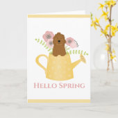 Goldendoedle in Watering Can Yellow Kaart (Gele Bloem)