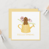 Goldendoedle in Watering Can Yellow Kaart (Voorkant / Achterkant in situ)