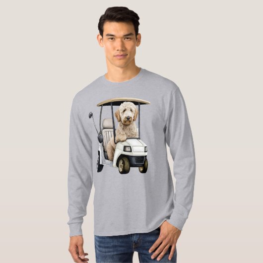 Goldendoedle Labradoode Dog Dad Gift Golfing shirt (Voorkant volledig)