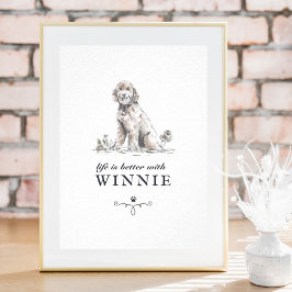Goldendoedle Life is beter met de aangepaste benam Poster