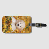 Goldendoedle Puppy in Fall Leaves Bagagelabel (Voorkant (horizontaal))