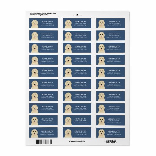 Goldendoedle Return Address Labels (Full Sheet)