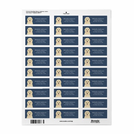 Goldendoedle Return Address Labels (Full Sheet)