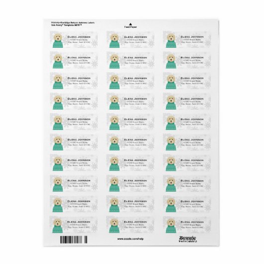 Goldendoedle Return Address Labels (Full Sheet)