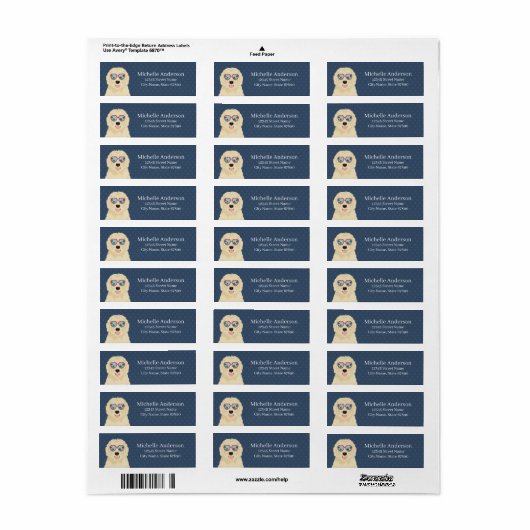 Goldendoedle Return Address Labels (Full Sheet)
