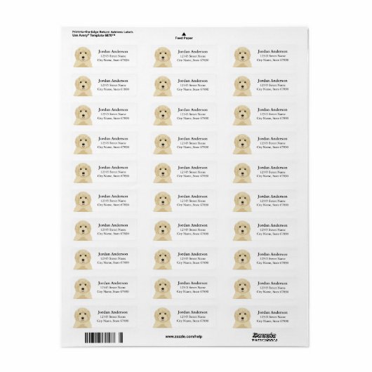 Goldendoedle Return Address Labels (Full Sheet)