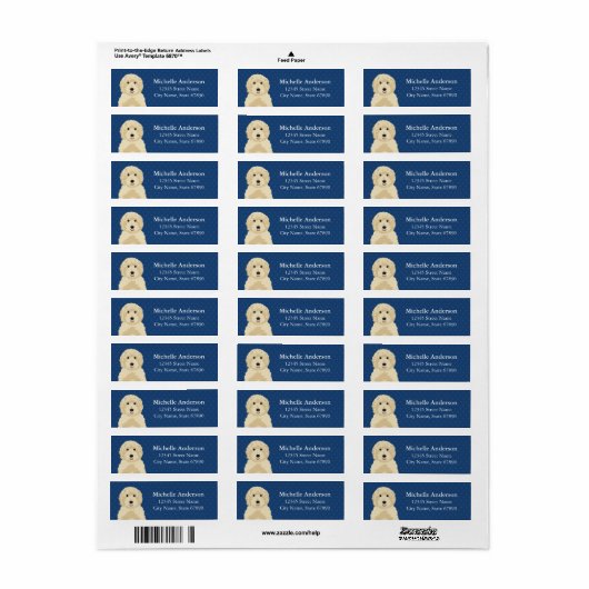Goldendoedle Return Address Labels (Full Sheet)