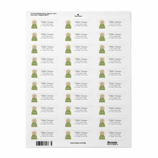 Goldendoedle Return Address Labels (Full Sheet)
