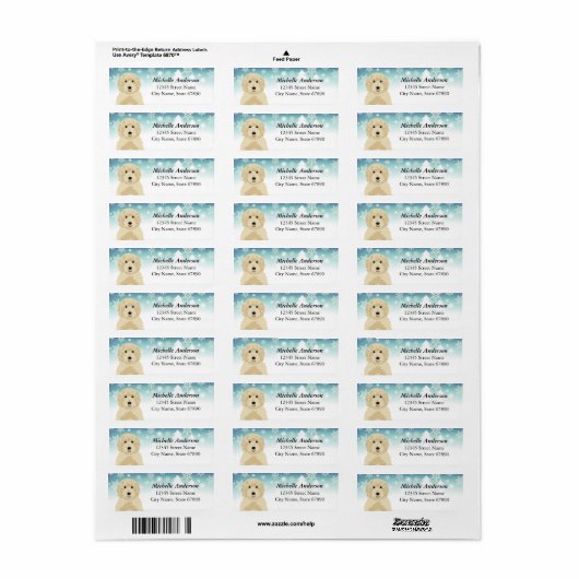 Goldendoedle Return Address Labels (Full Sheet)