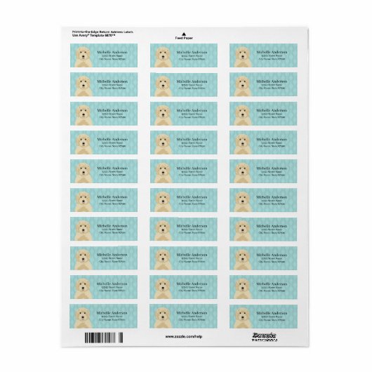 Goldendoedle Return Address Labels (Full Sheet)