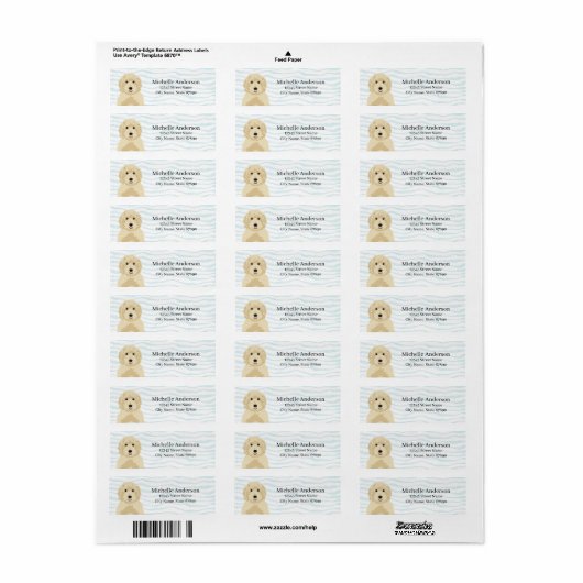 Goldendoedle Return Address Labels (Full Sheet)