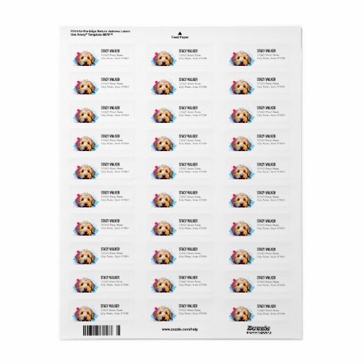 Goldendoedle Return Address Labels (Full Sheet)