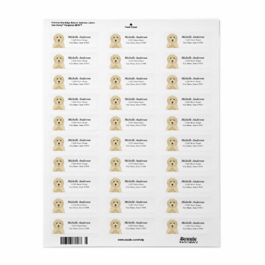 Goldendoedle Return Address Labels (Full Sheet)