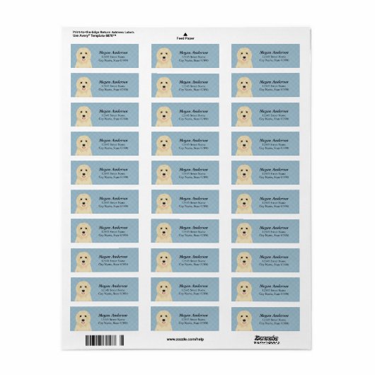 Goldendoedle Return Address Labels (Full Sheet)