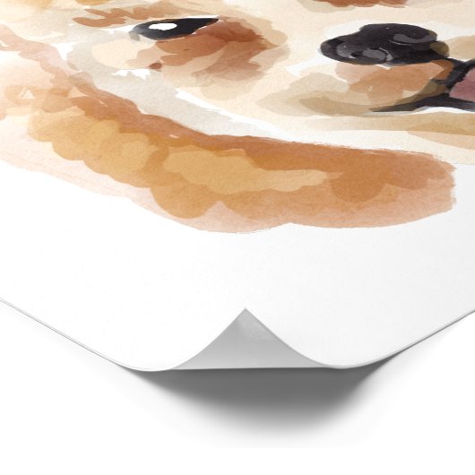 Goldendoedle Waterverf Illustration Dog's Name Poster (Hoek)