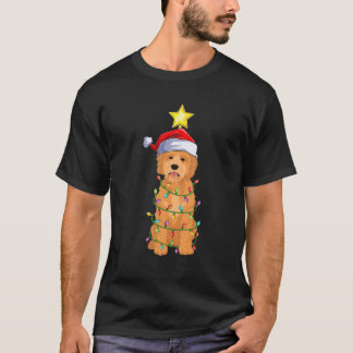 Goldendoedle Xmas Lighting Tree Santa Goldendole T-shirt