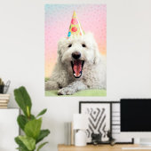 Goldendoele met Pet Poster (Thuiskantoor)