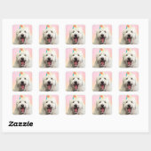 Goldendoele met Pet Vierkante Sticker (Vel)