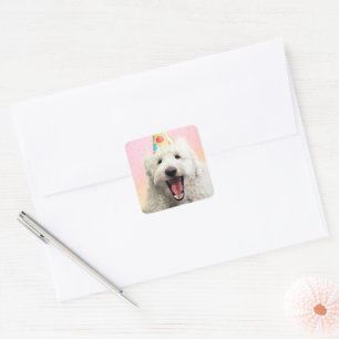 Goldendoele met Pet Vierkante Sticker