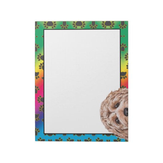 Goldendoezelkleurig hondenkracht notitieblok (Linkerzijde)