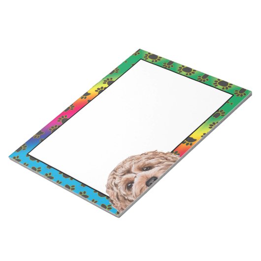 Goldendoezelkleurig hondenkracht notitieblok (Schuin)