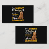 Goldendole Beste mama, bedankt dat je mijn moeder  Visitekaartje (Voorkant / Achterkant)