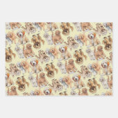Goldendole Cute Dog Pattern Inpakpapier Vel (Voorkant)