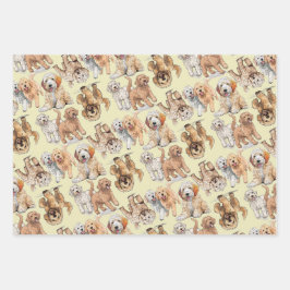 Goldendole Cute Dog Pattern Inpakpapier Vel