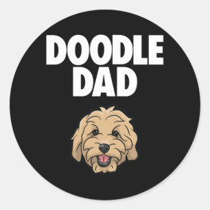 Goldendole Dad Doodle Dad Golden Doodle Dog Ronde Sticker