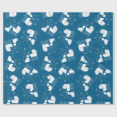 Goldendole Dog Baby shower Boy Blue Cadeaupapier (Vlak)