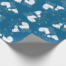 Goldendole Dog Baby shower Boy Blue Cadeaupapier