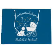 Goldendole Dog Baby shower Boy Blue Groot Cadeauzakje (Voorkant)