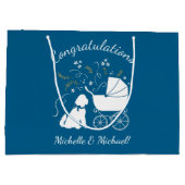 Goldendole Dog Baby shower Boy Blue Groot Cadeauzakje (Achterkant)