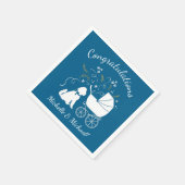 Goldendole Dog Baby shower Boy Blue Servet (Hoek)