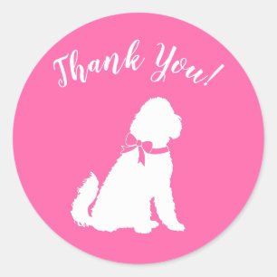 Goldendole Dog Baby shower Pink Girl Ronde Sticker
