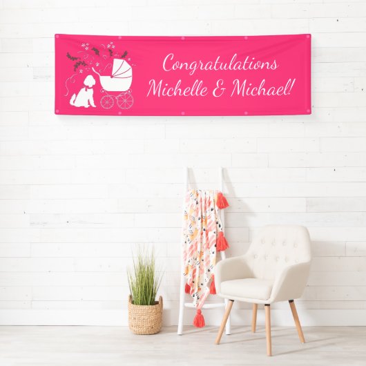 Goldendole Dog Baby shower Pink Girl Spandoek (Insitu)