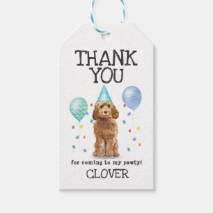 Goldendole Dog Birthday Dank je wel voor het Label Cadeaulabel