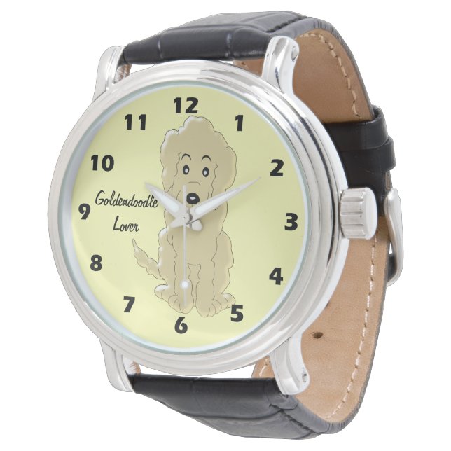 Goldendole Dog Design Horloge (Gekanteld)