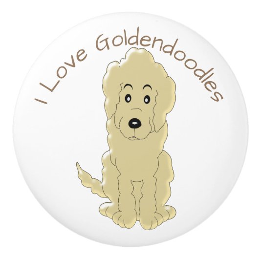 Goldendole Dog Design Keramische Knop (Voorkant)